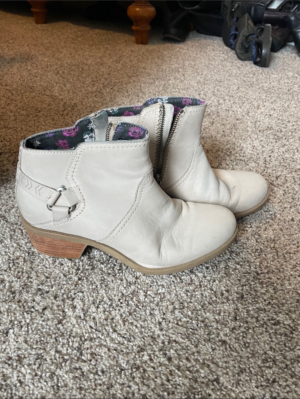 Teva Cream Ankle Boots
